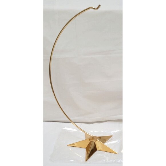 Dept 56  24K Goldplated 13” METAL ORNAMENT HANGER w/Weighted Star Base #77046 - Picture 2 of 13